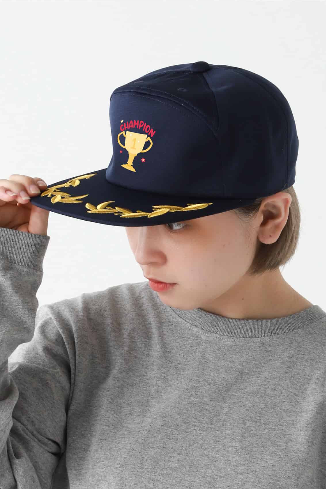 リーフ刺しゅうキャップ｜キャップ・帽子